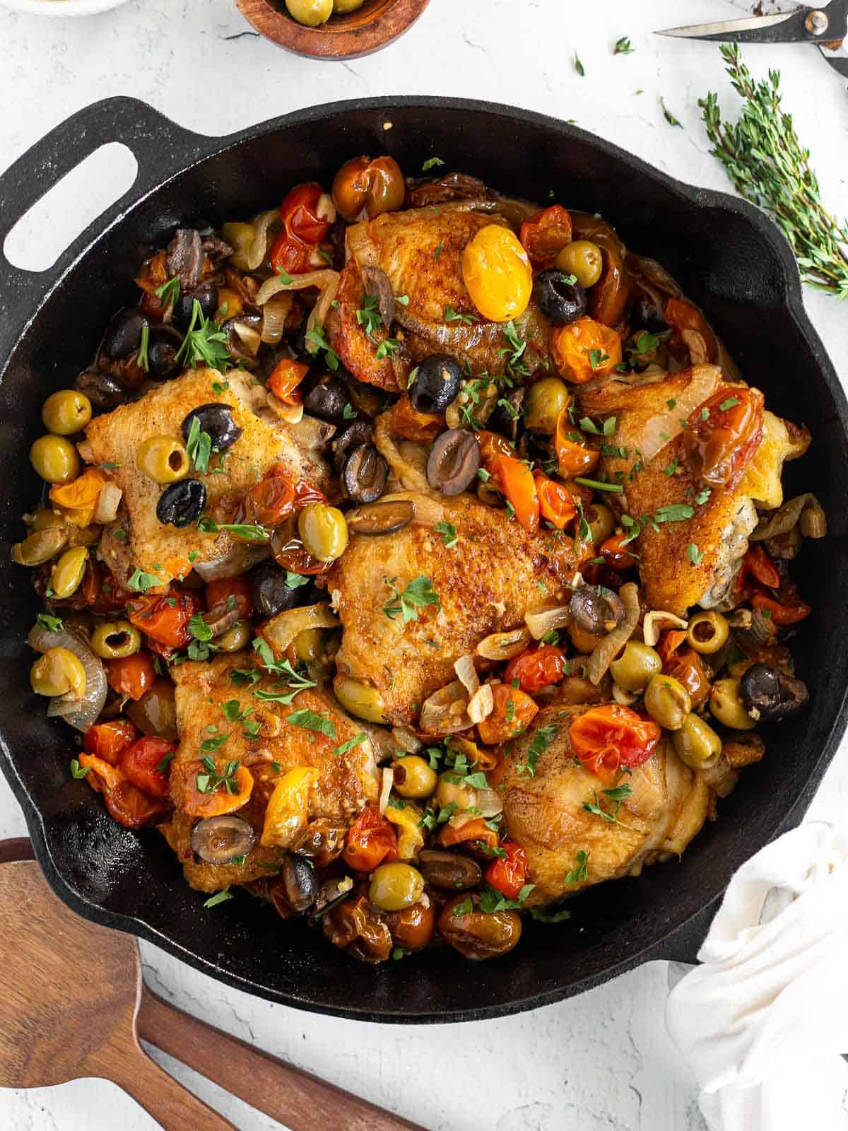 Olive & Tomato Braised Chicken Thighs